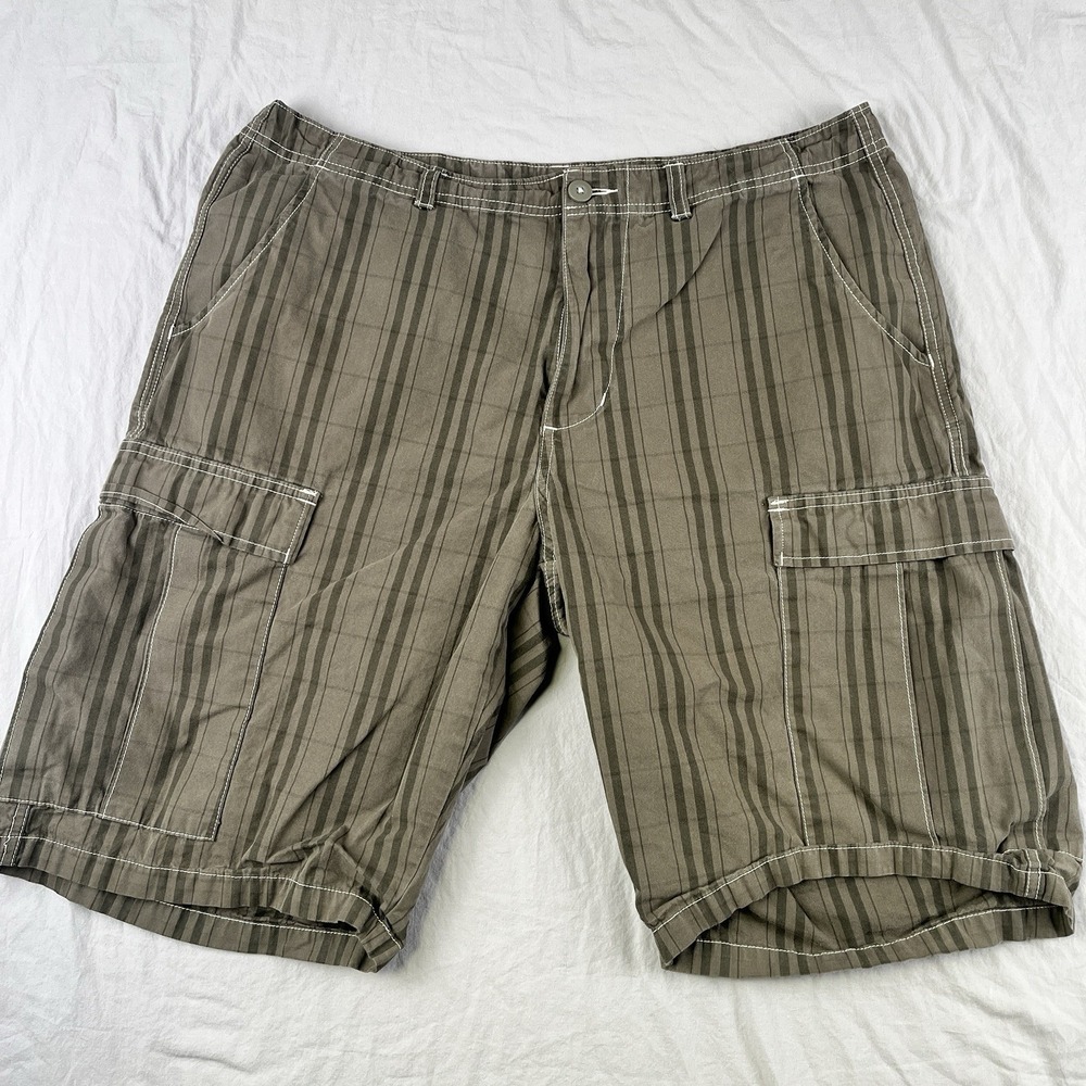 PATAGONIA All Wear Cargo Shorts Mens 36 Olive Green Striped Utility Outdoor Camp